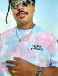 FLIRTING WITH FRIENDSHIP PINK AND BLUE TIE-DYE TEE