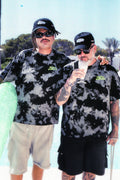 FLIRTING WITH FRIENDSHIP BLACK AND GREY TIE-DYE TEE